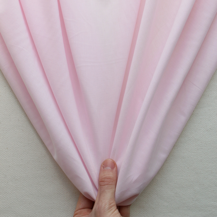 Tissu Coton voile uni pour doublure BIO organique rose doux