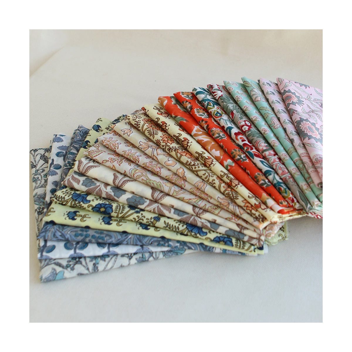 Au mètre - Tissu indien coton hand block traditionnel