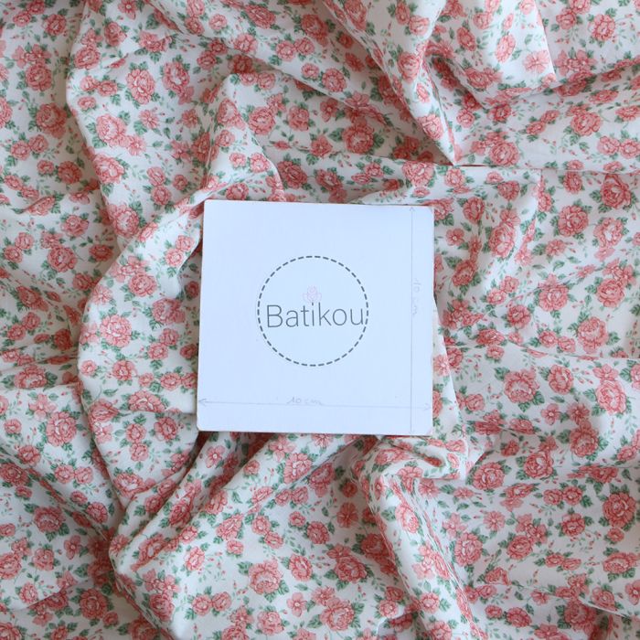 Clara - Batiste de coton BIO douce petit motif fleuri