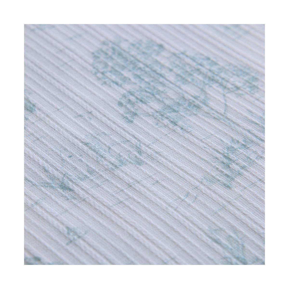 Bertille - Tissu coton texturé imprimé toile de Jouy coloris jade