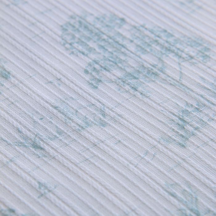 Bertille - Tissu coton texturé imprimé toile de Jouy coloris jade
