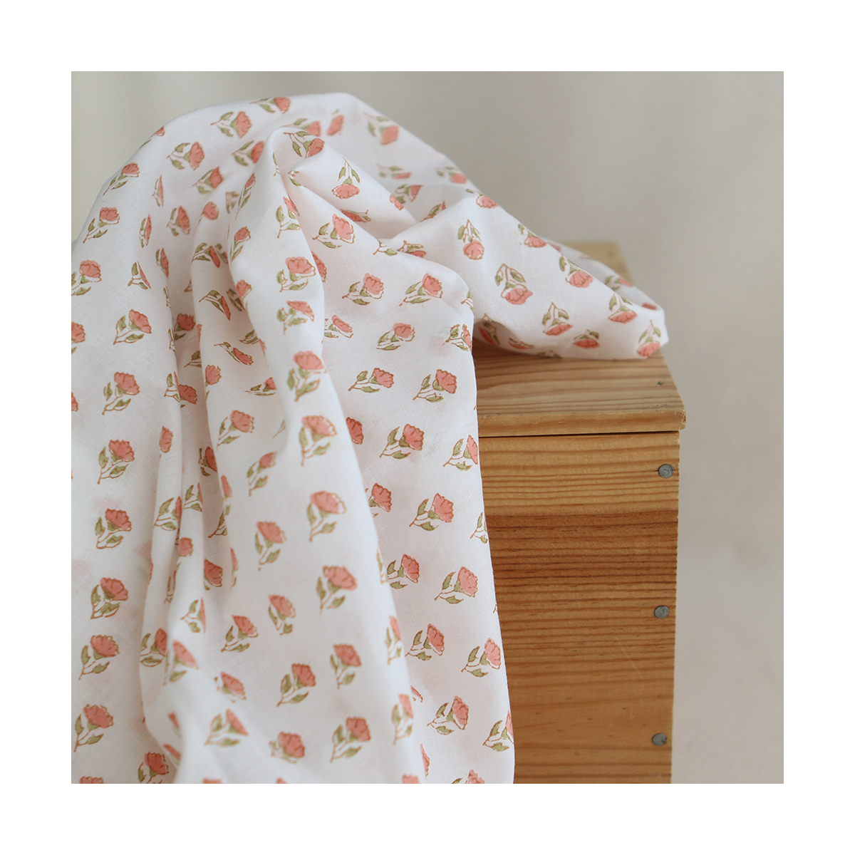 Anika B - Tissu indien coton hand block traditionnel