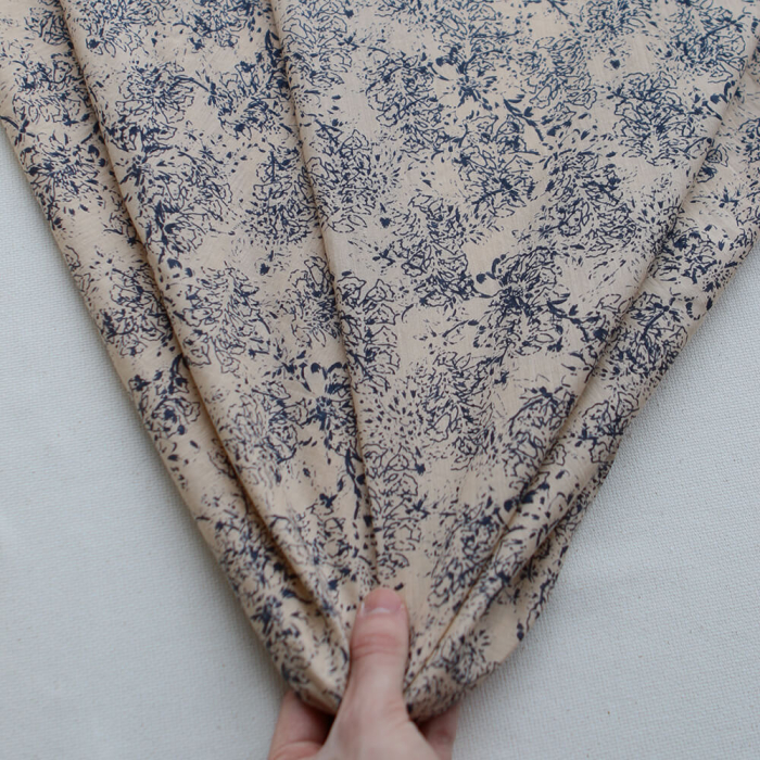 Anjali Bleu B- Tissu indien en coton imprimé main Hand Block
