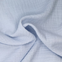 Double gaze de coton BIO unie bleu poudré