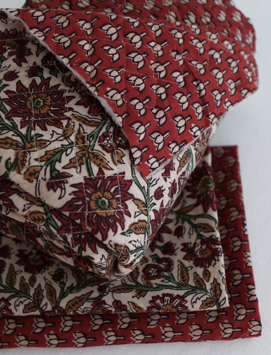 Mira B - Tissu indien coton hand block traditionnel