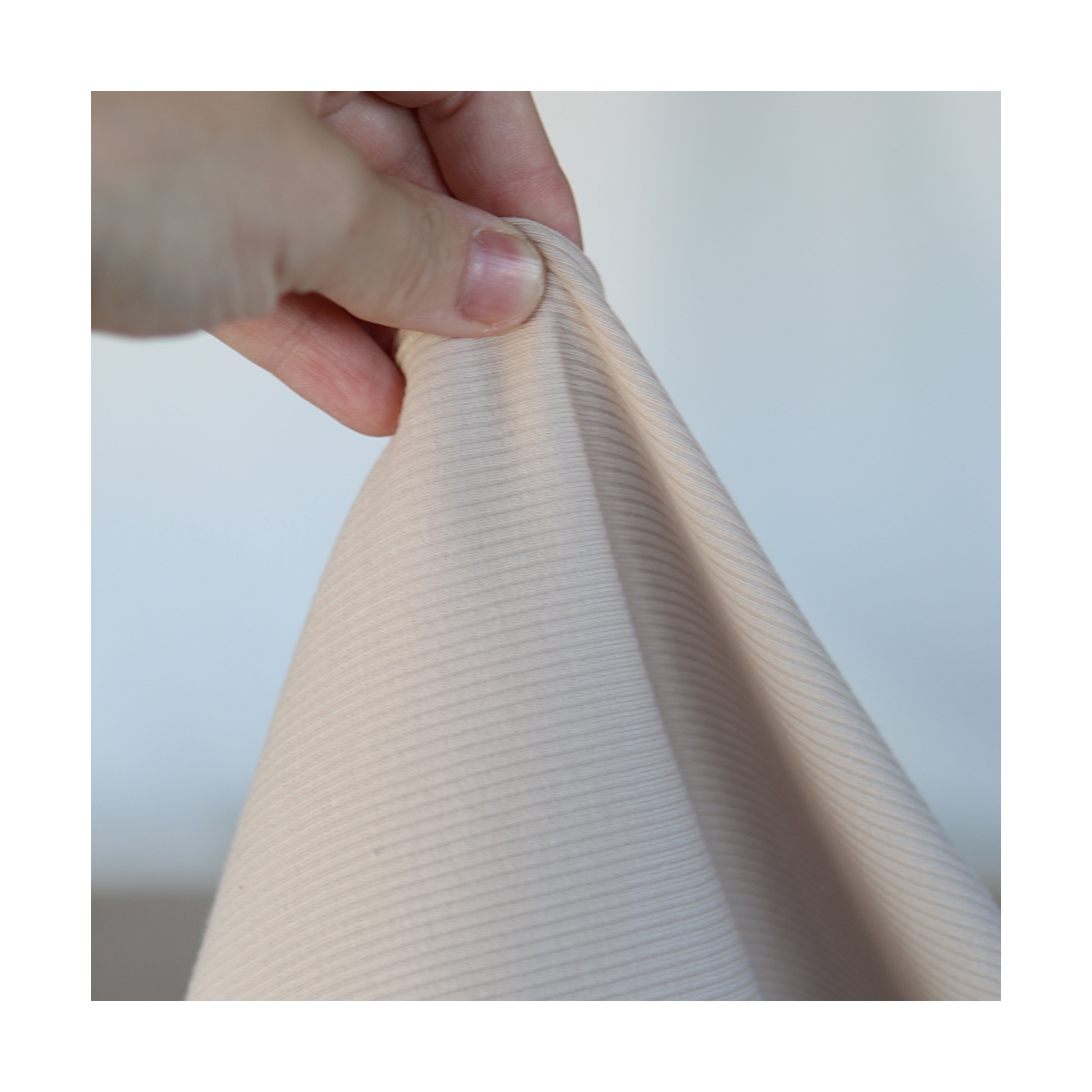 Jersey coton côtes fines coloris beige latte