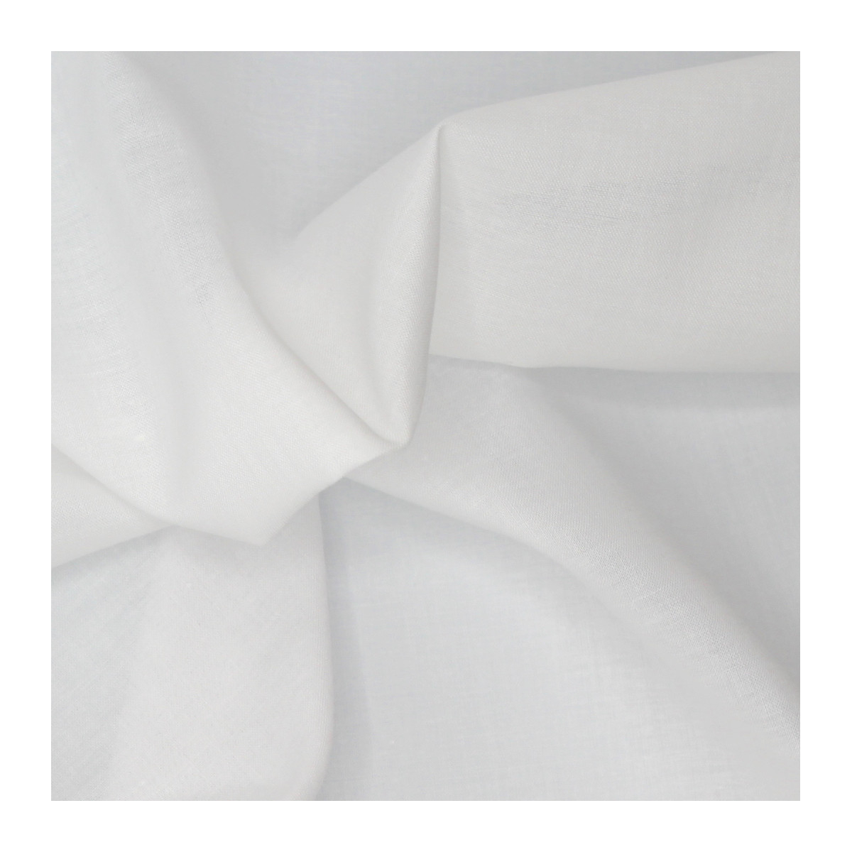 Voile de coton organique uni coloris blanc