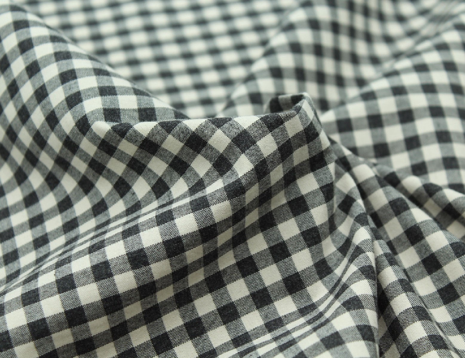 Coton vichy chiné écru carreaux 5mm
