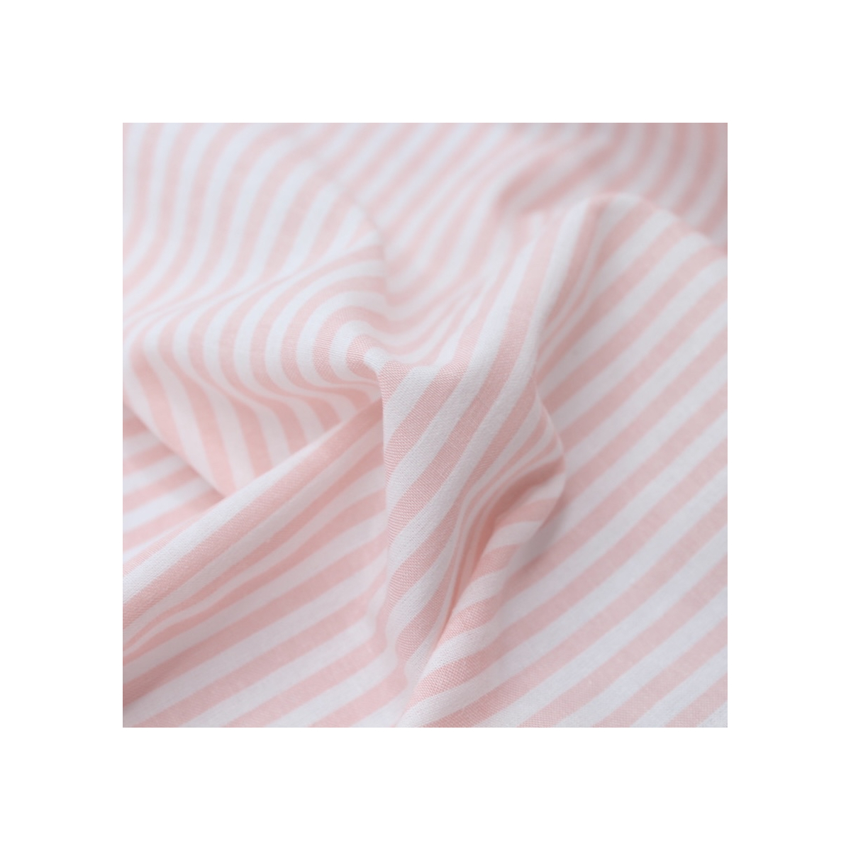 Tissu Coton gaufré à rayures coloris rose nude