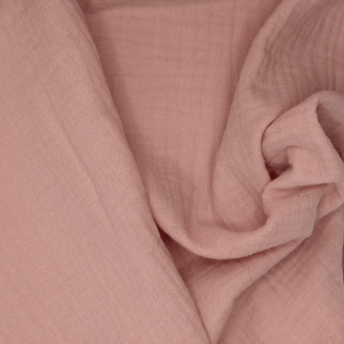 Double gaze de coton BIO unie rose pétale