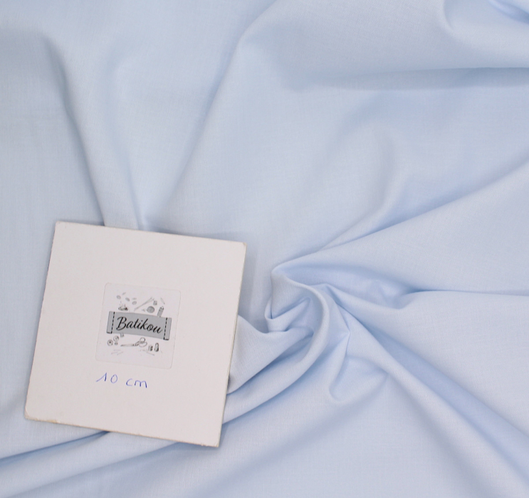 Popeline de coton douce SWEET uni bleu poudré