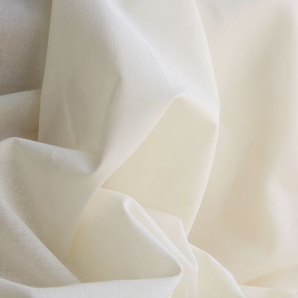 Voile de coton organique uni coloris écru