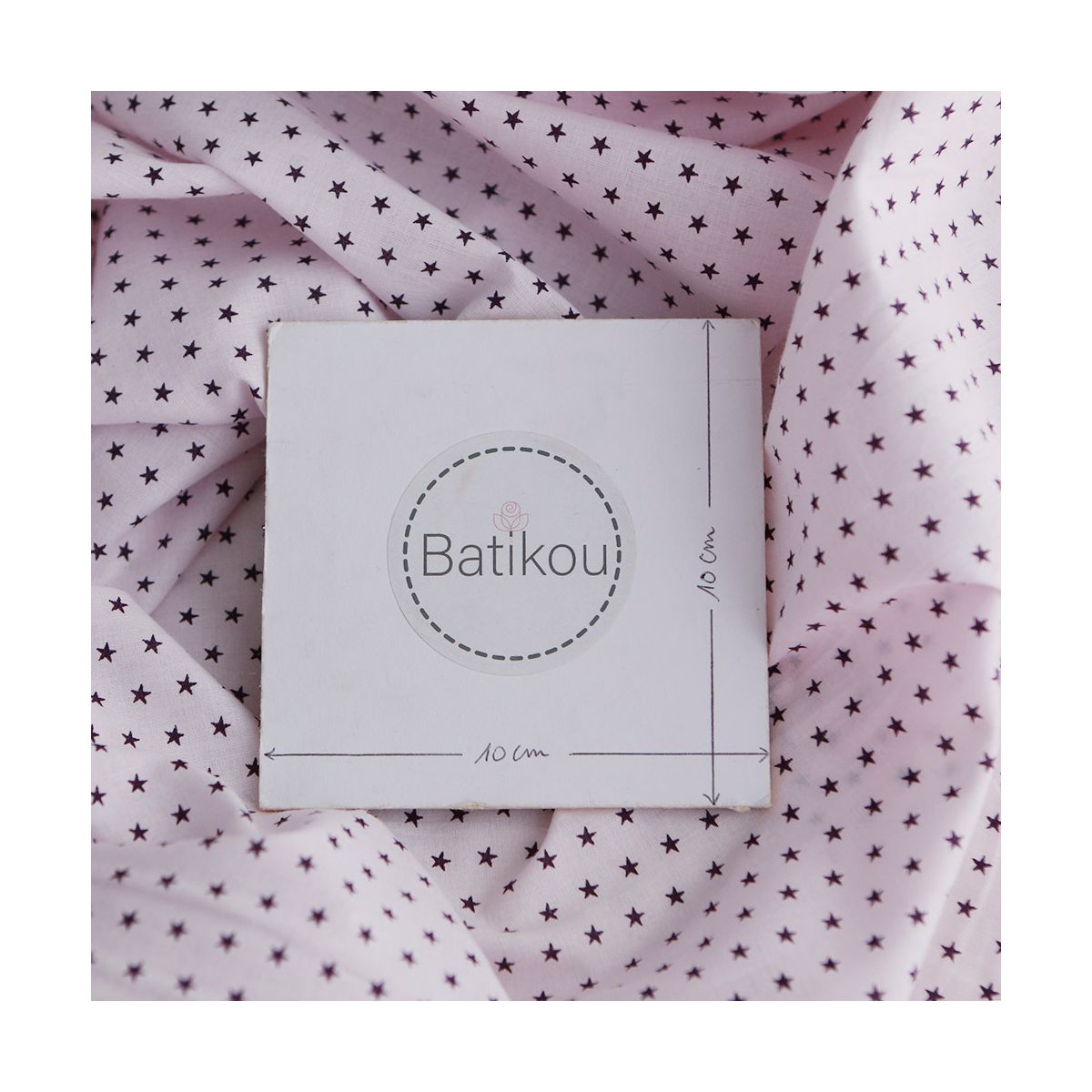 Frou-frou / Batiste de coton imprimé petites étoiles rose