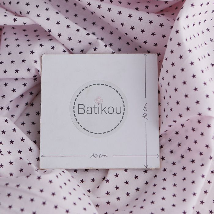 Frou-frou / Batiste de coton imprimé petites étoiles rose