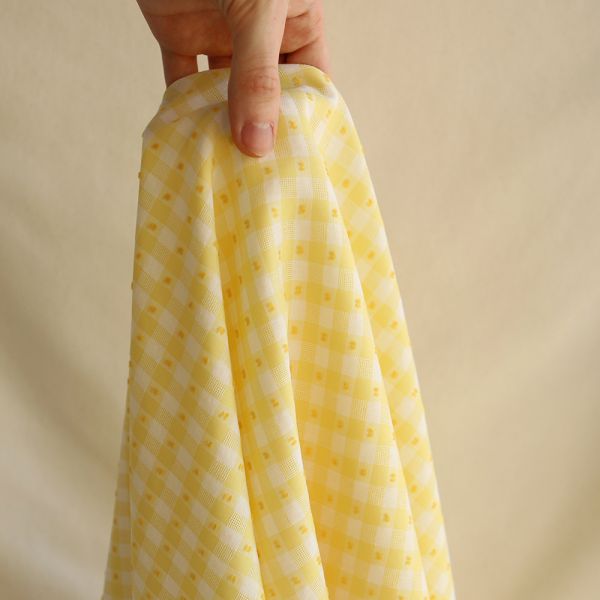 Vichy plumetis de coton et viscose coloris jaune 2