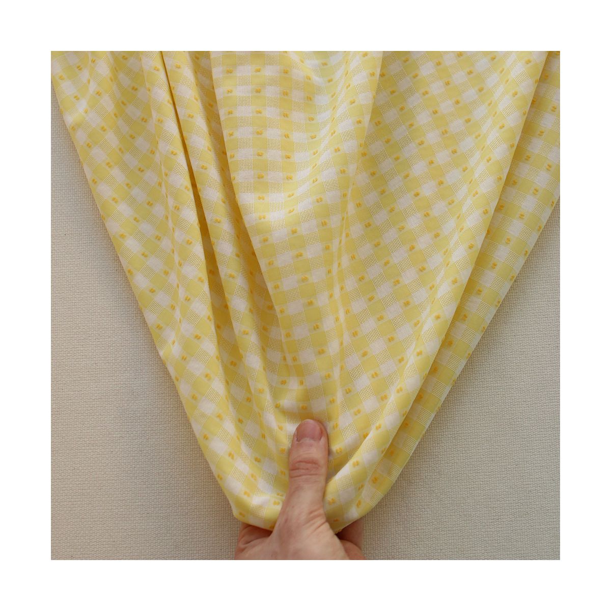 Vichy plumetis de coton et viscose coloris jaune