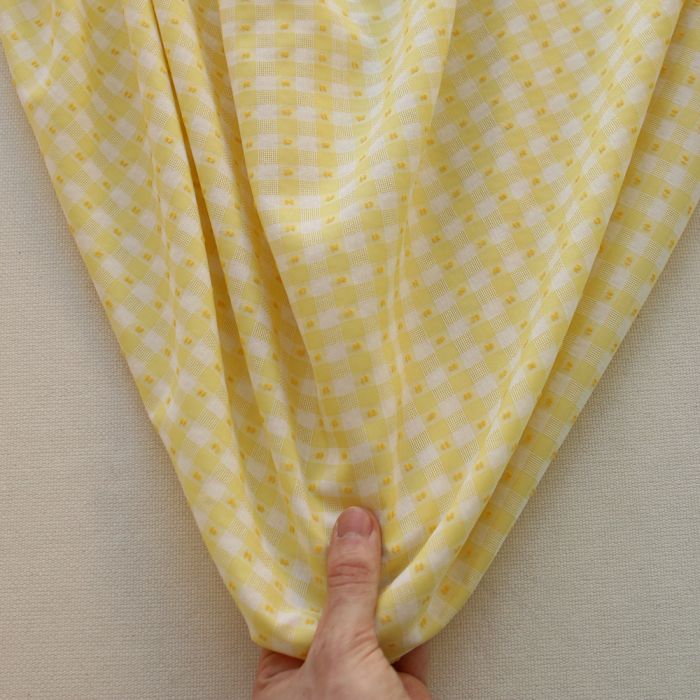 Vichy plumetis de coton et viscose coloris jaune