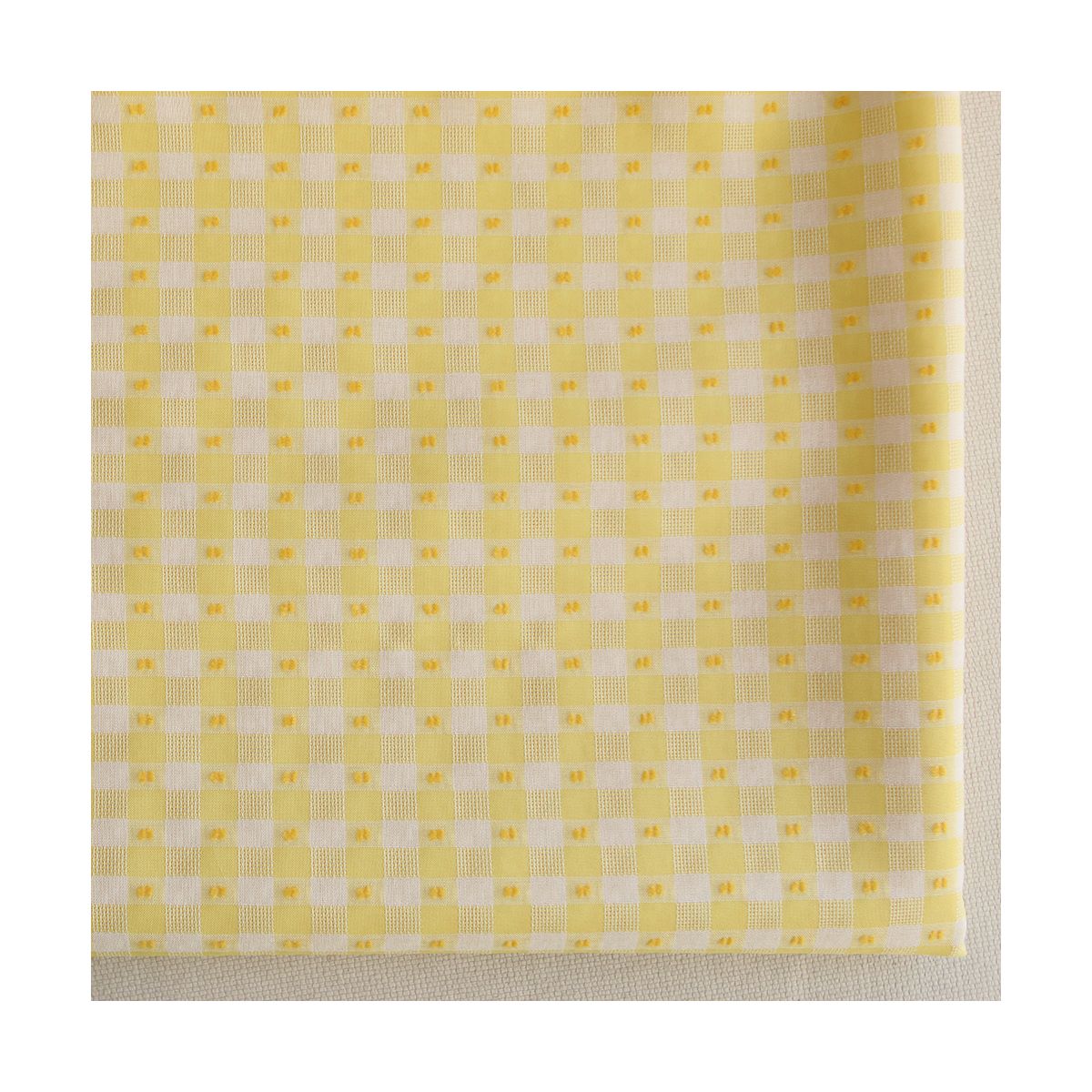 Vichy plumetis de coton et viscose coloris jaune
