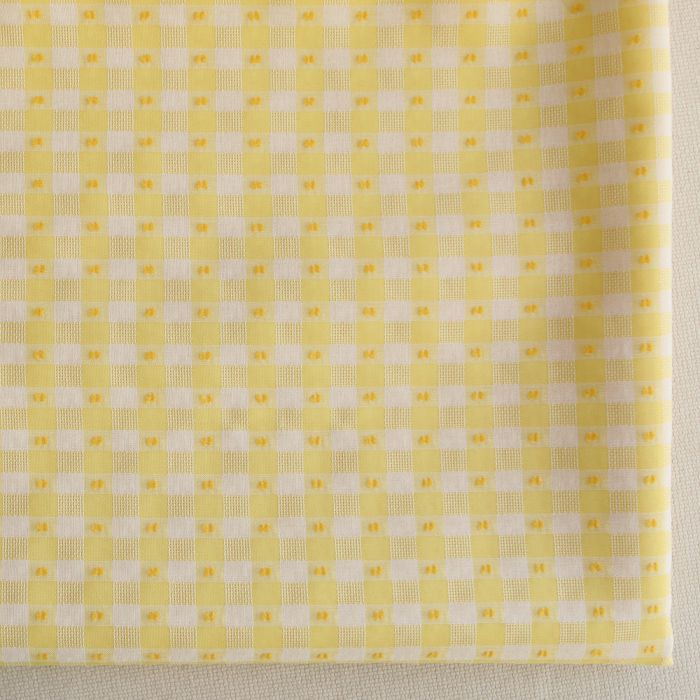 Vichy plumetis de coton et viscose coloris jaune