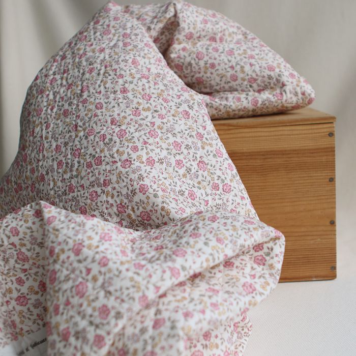 Margaret - Matelassé velours milleraie imprimé fleuri Made in France