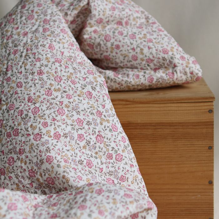 Margaret - Matelassé velours milleraie imprimé fleuri Made in France