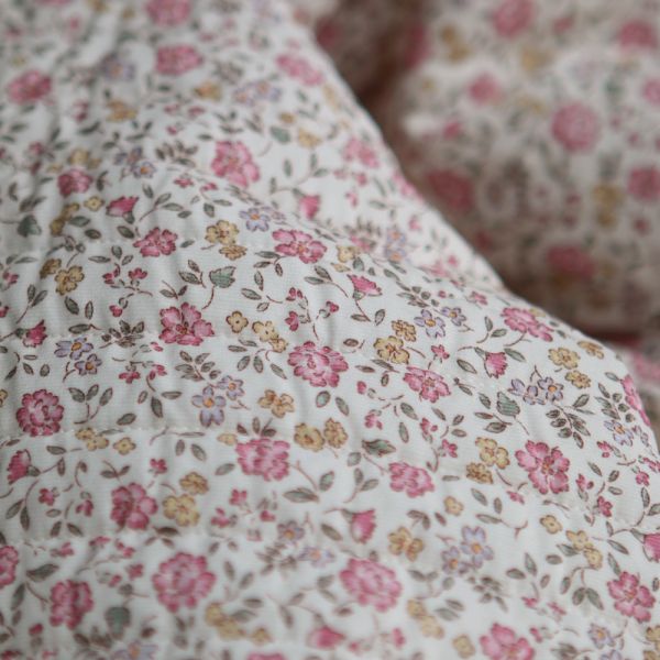 Margaret - Matelassé velours milleraie imprimé fleuri Made in France 2