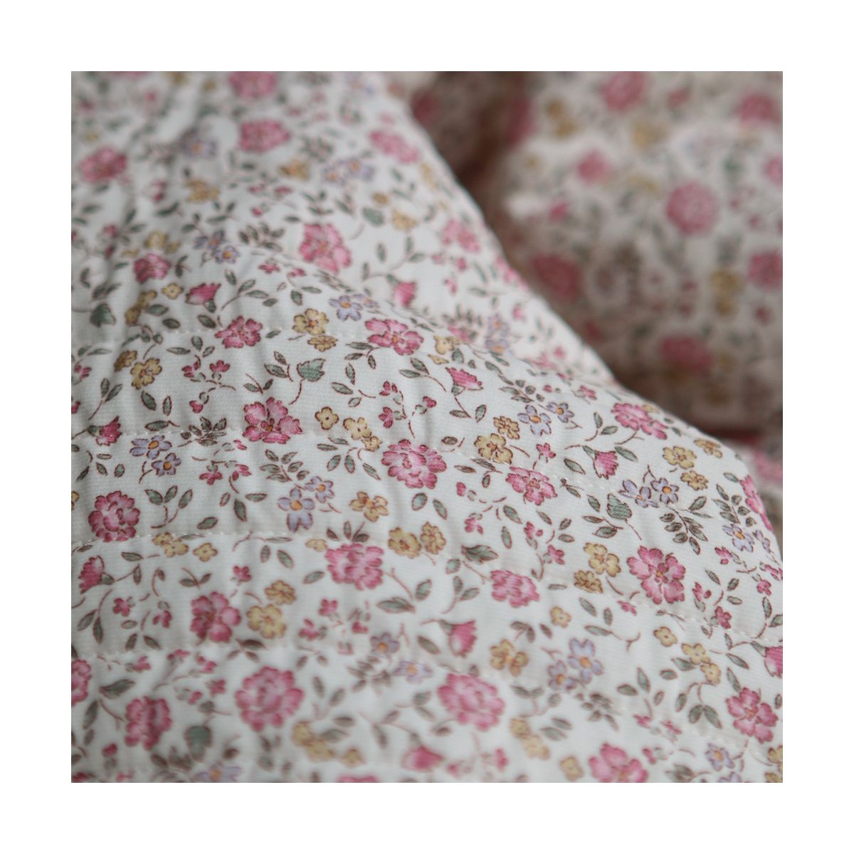 Margaret - Matelassé velours milleraie imprimé fleuri Made in France