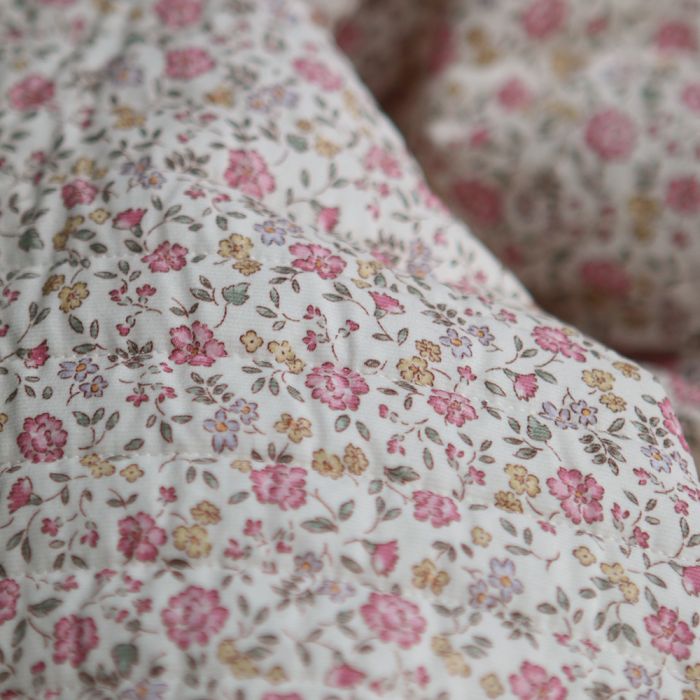 Margaret - Matelassé velours milleraie imprimé fleuri Made in France