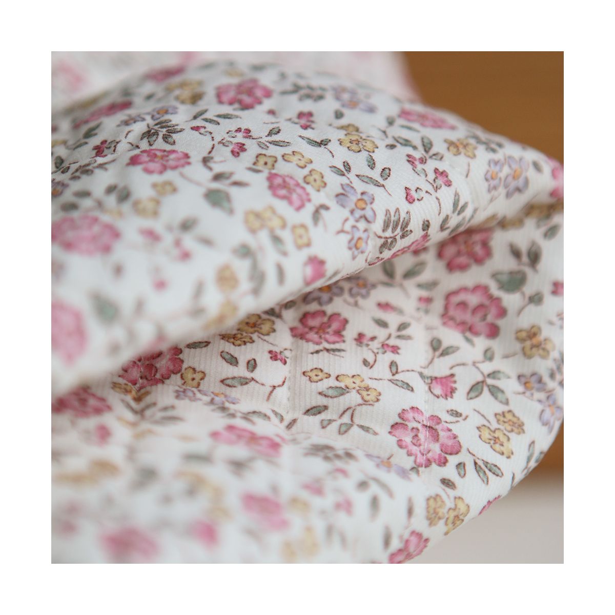 Margaret - Matelassé velours milleraie imprimé fleuri Made in France