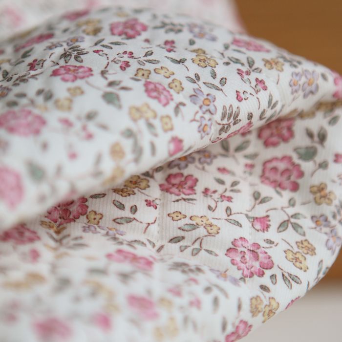 Margaret - Matelassé velours milleraie imprimé fleuri Made in France
