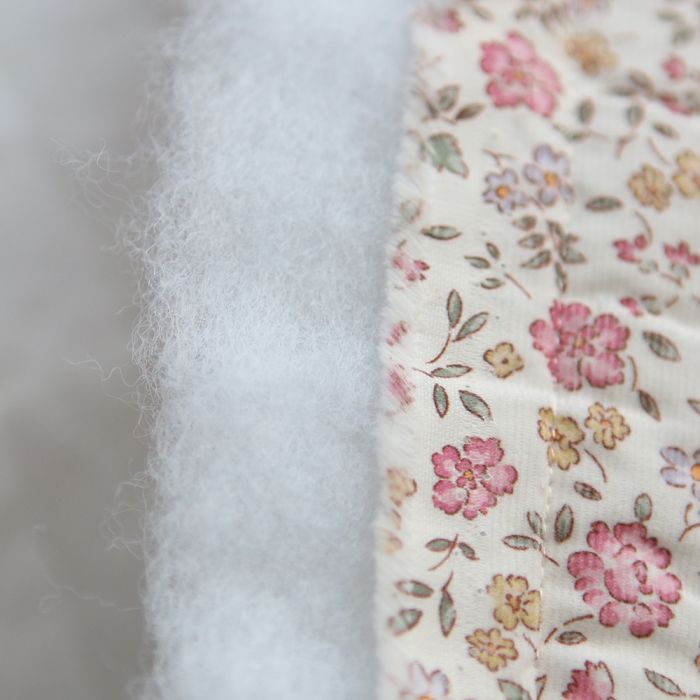 Margaret - Matelassé velours milleraie imprimé fleuri Made in France