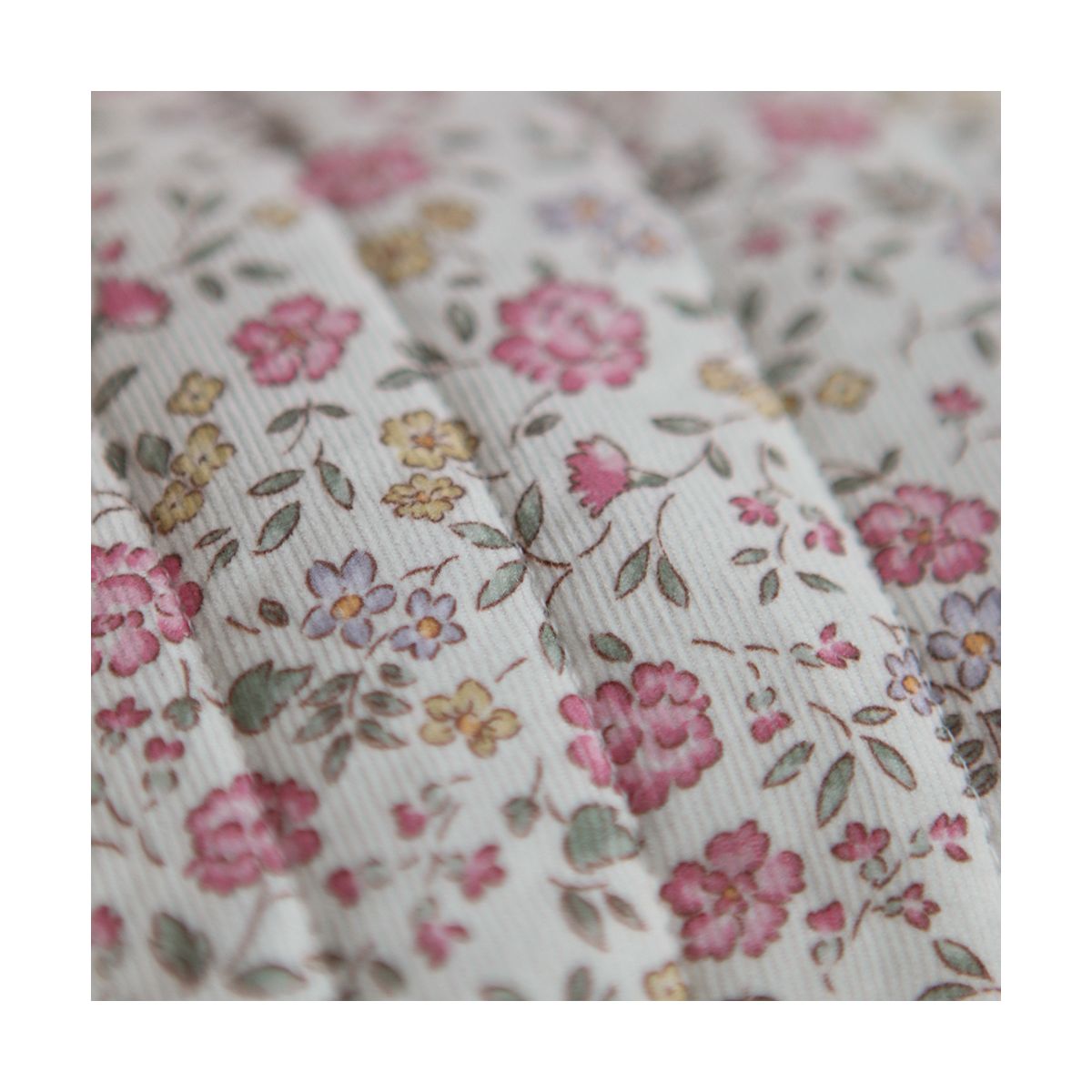 Margaret - Matelassé velours milleraie imprimé fleuri Made in France