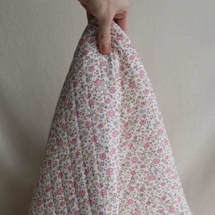 Margaret - Matelassé velours milleraie imprimé fleuri Made in France
