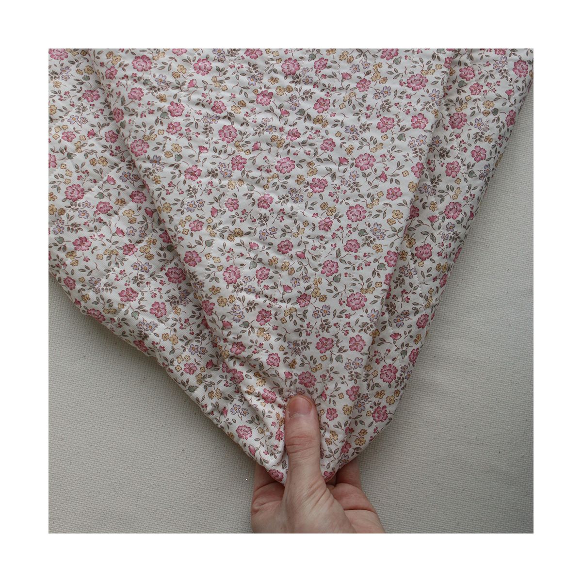 Margaret - Matelassé velours milleraie imprimé fleuri Made in France