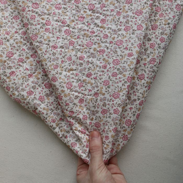 Margaret - Matelassé velours milleraie imprimé fleuri Made in France