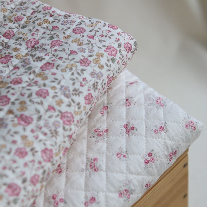 Margaret - Matelassé velours milleraie imprimé fleuri Made in France