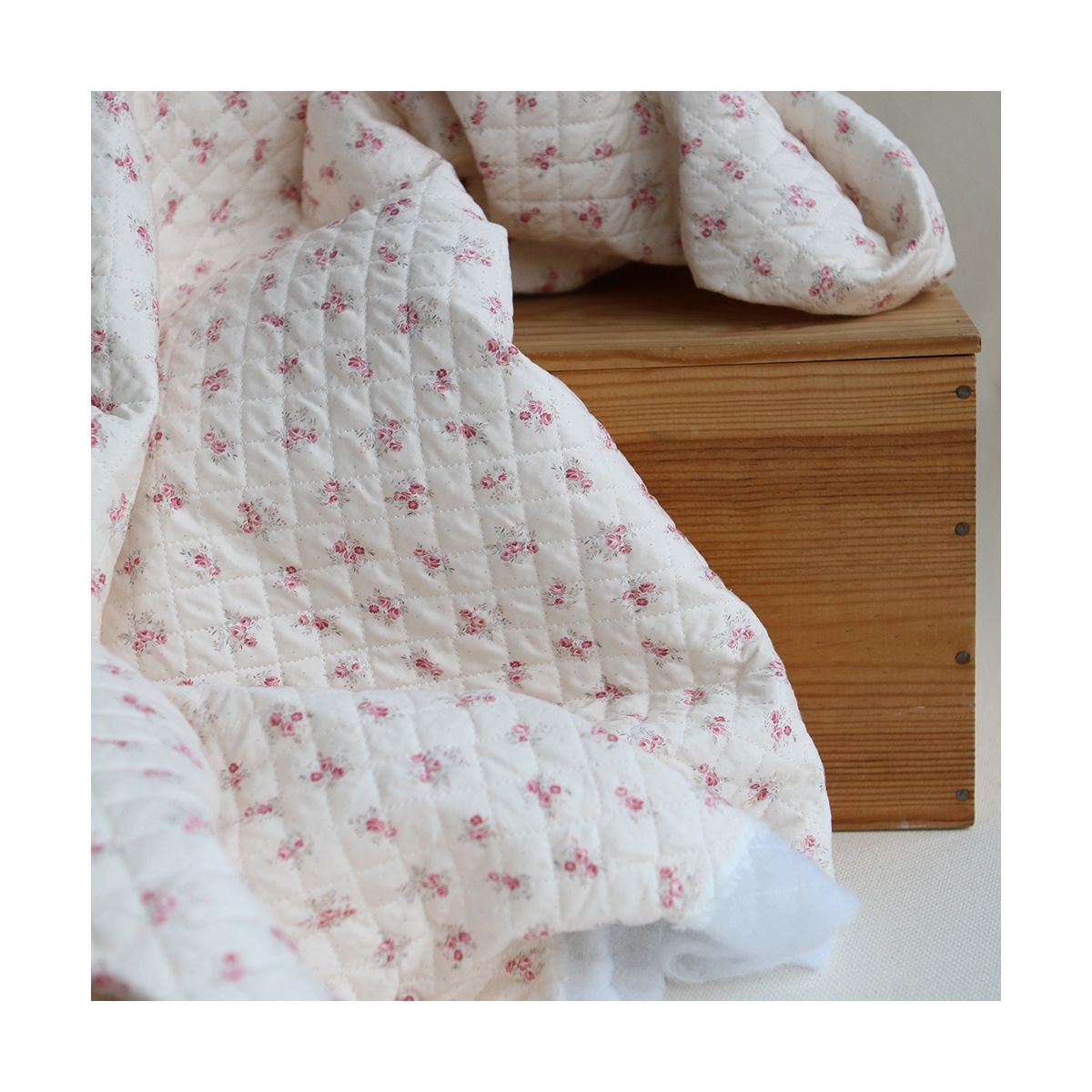 copie de Margaret - Matelassé velours milleraie imprimé fleuri Made in France