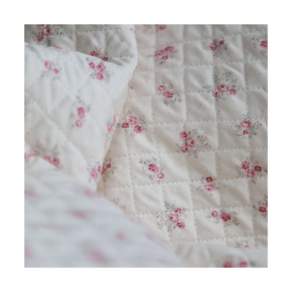 copie de Margaret - Matelassé velours milleraie imprimé fleuri Made in France