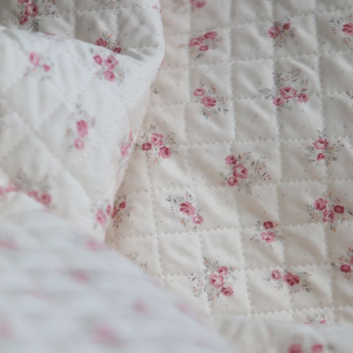 copie de Margaret - Matelassé velours milleraie imprimé fleuri Made in France