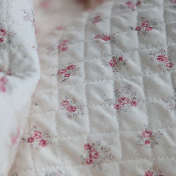 copie de Margaret - Matelassé velours milleraie imprimé fleuri Made in France 2