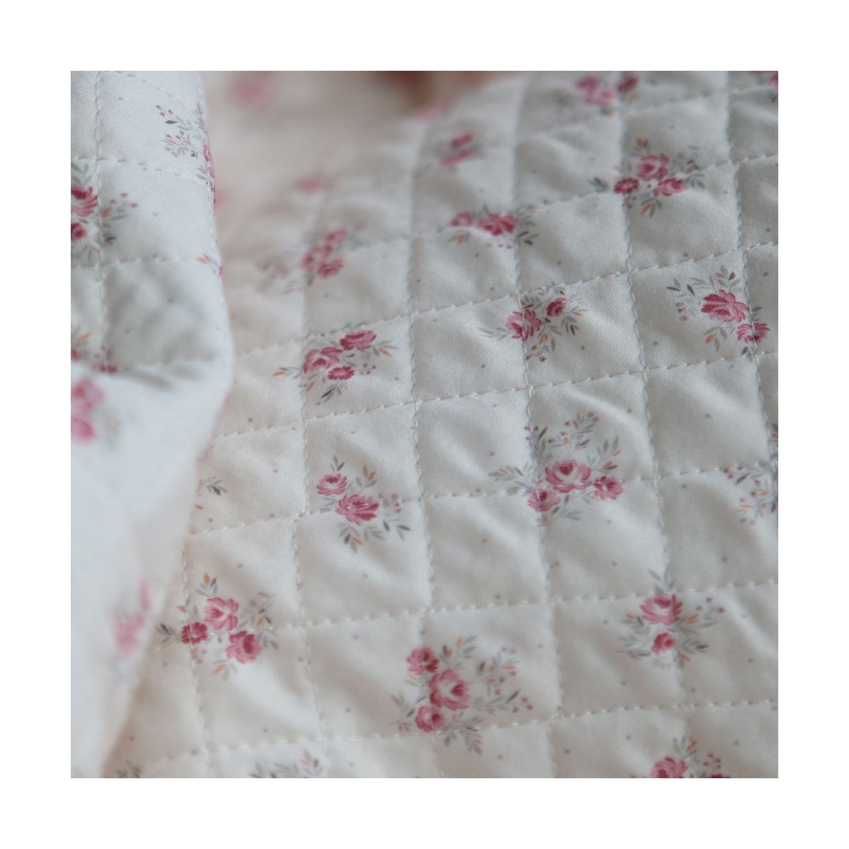 copie de Margaret - Matelassé velours milleraie imprimé fleuri Made in France