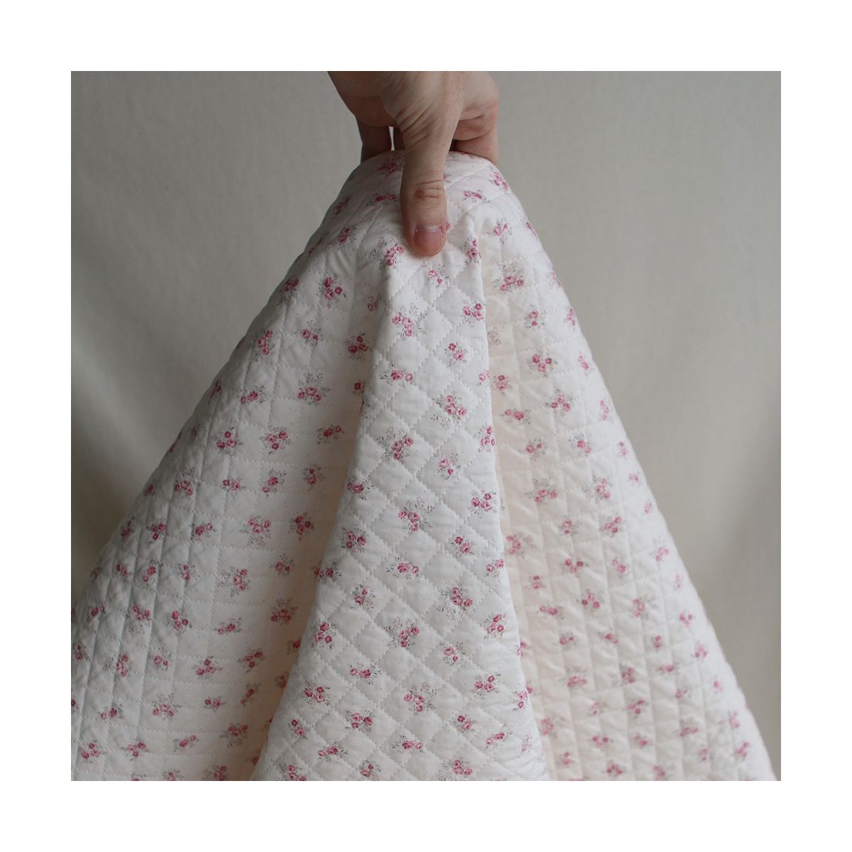 copie de Margaret - Matelassé velours milleraie imprimé fleuri Made in France