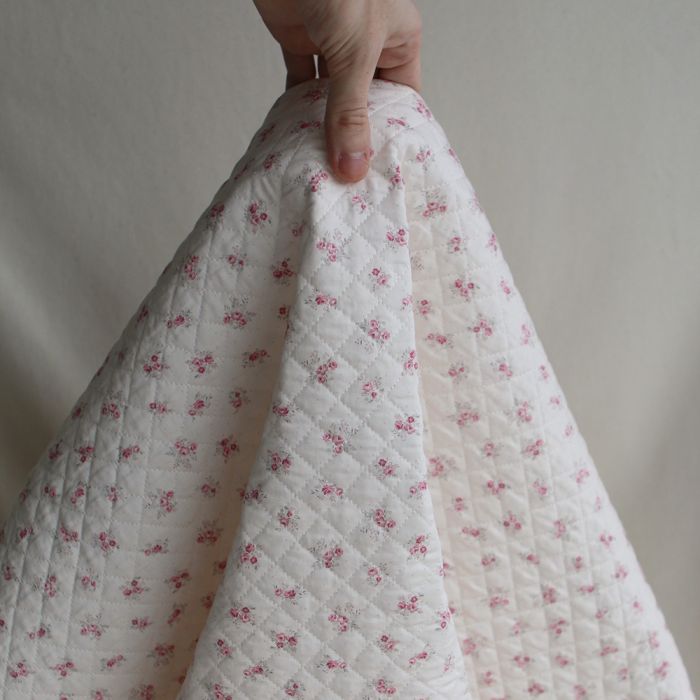 copie de Margaret - Matelassé velours milleraie imprimé fleuri Made in France