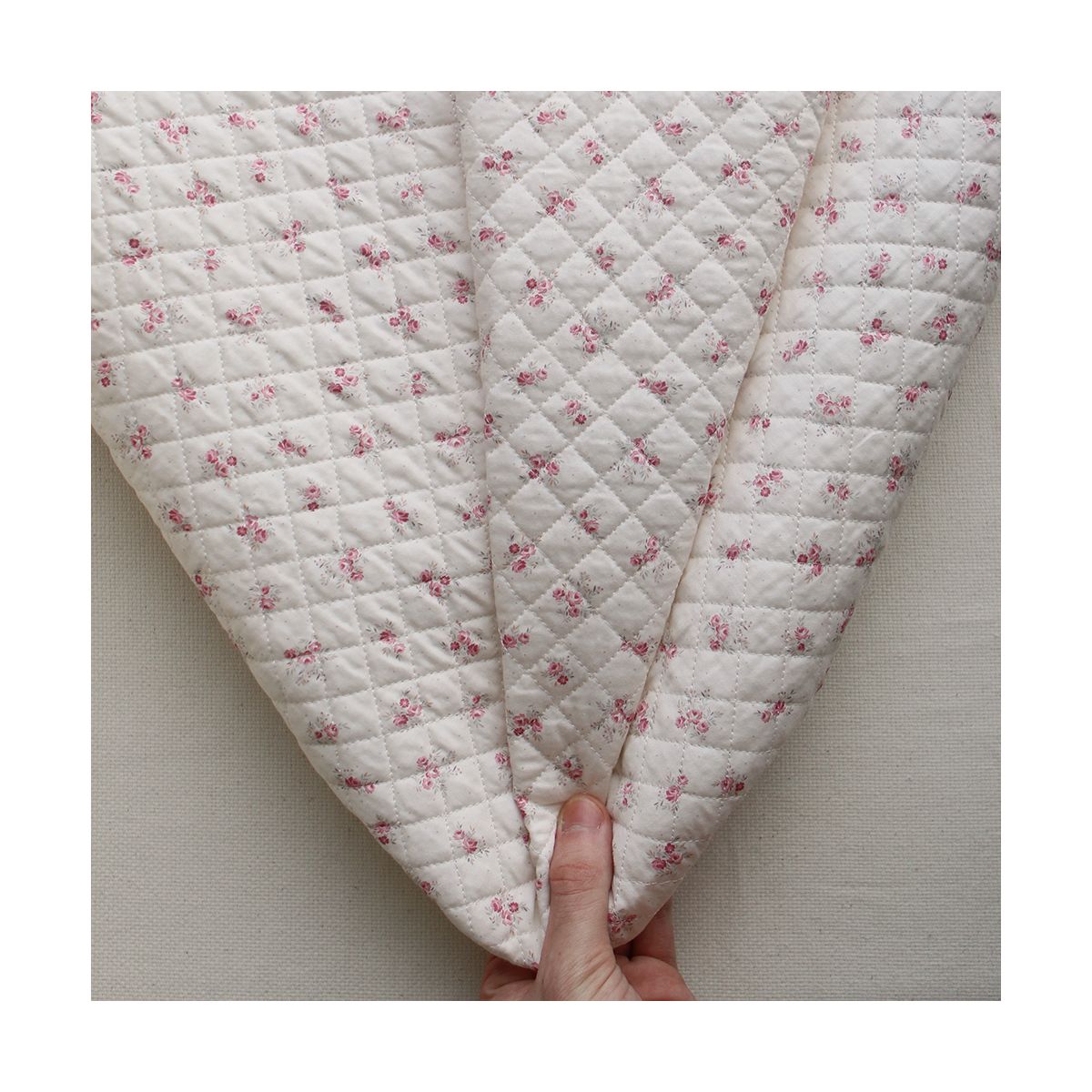 copie de Margaret - Matelassé velours milleraie imprimé fleuri Made in France