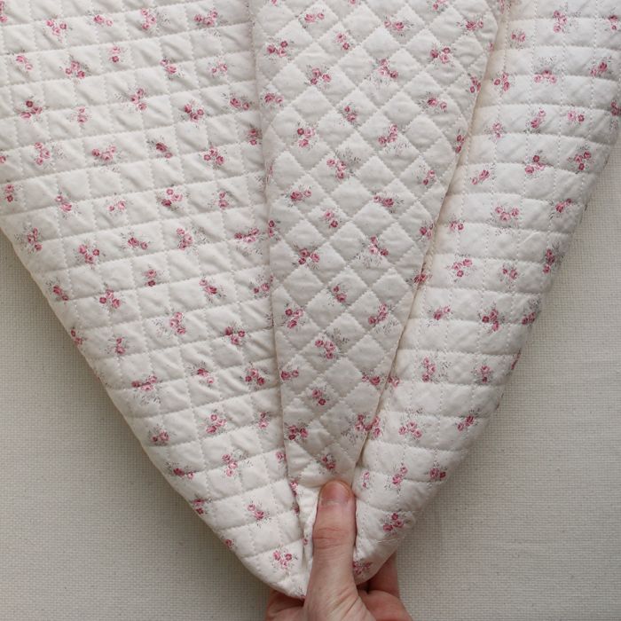 copie de Margaret - Matelassé velours milleraie imprimé fleuri Made in France