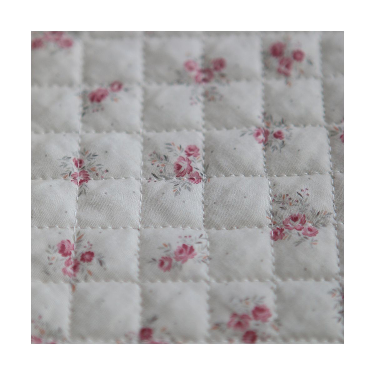 copie de Margaret - Matelassé velours milleraie imprimé fleuri Made in France