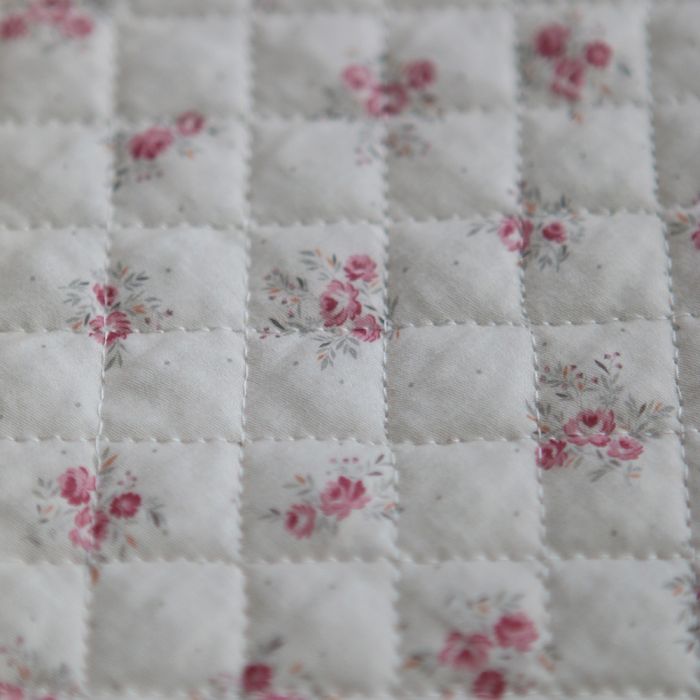copie de Margaret - Matelassé velours milleraie imprimé fleuri Made in France