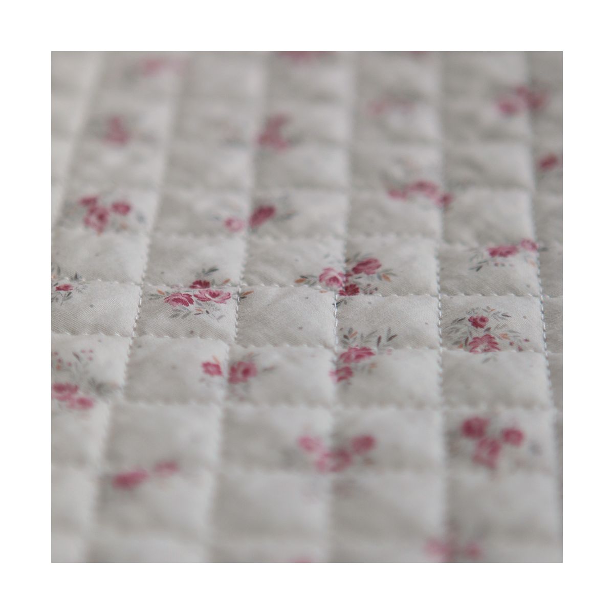 copie de Margaret - Matelassé velours milleraie imprimé fleuri Made in France
