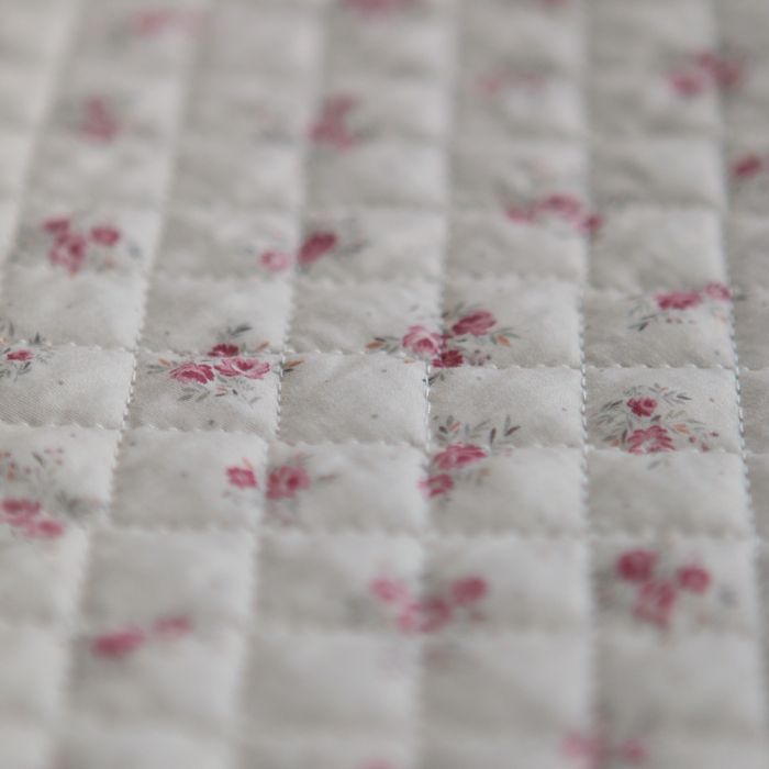copie de Margaret - Matelassé velours milleraie imprimé fleuri Made in France