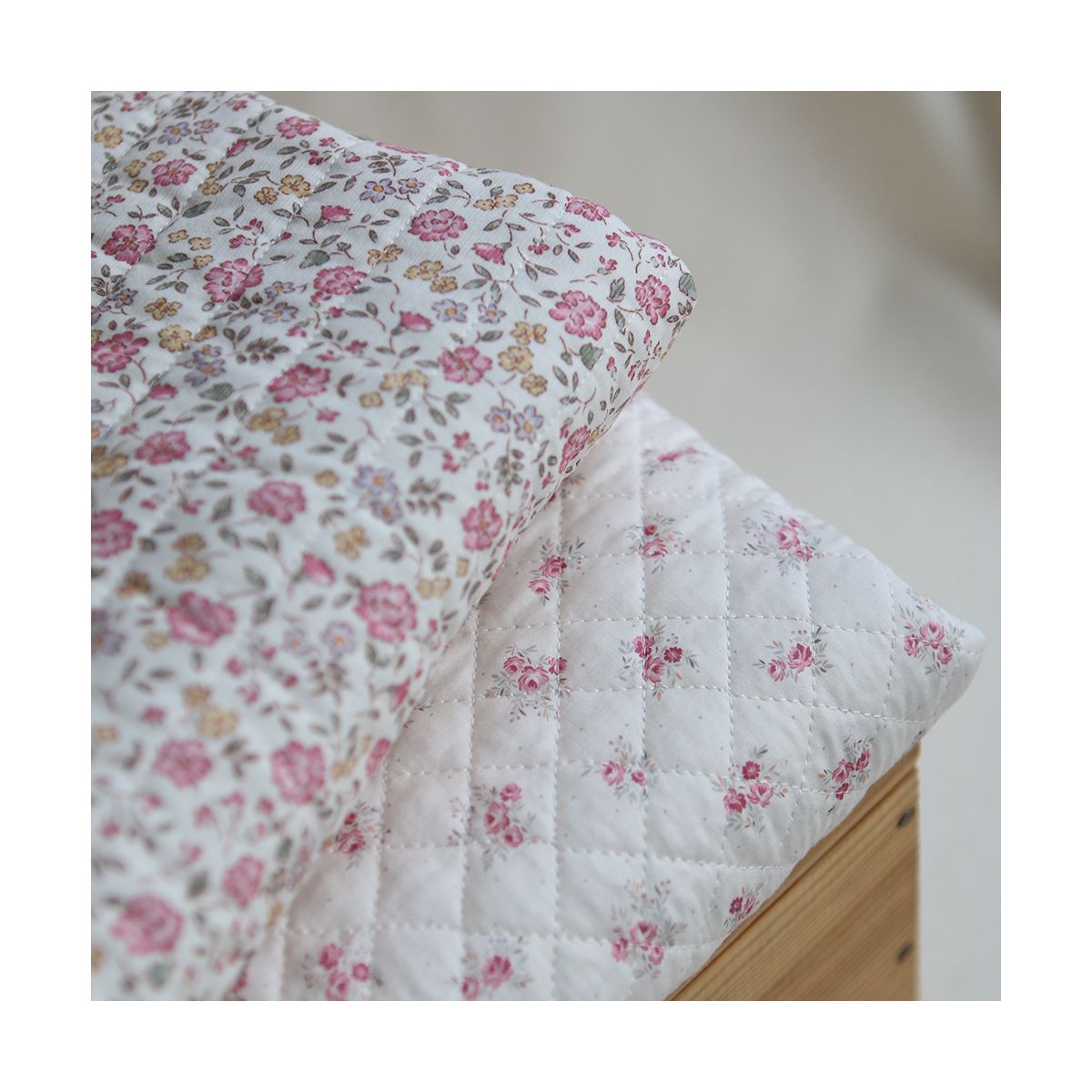 copie de Margaret - Matelassé velours milleraie imprimé fleuri Made in France